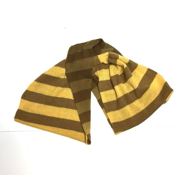 Nordstrom Cashmere Infinity Scarf Yellow Taupe Brown Striped - Picture 5 of 7
